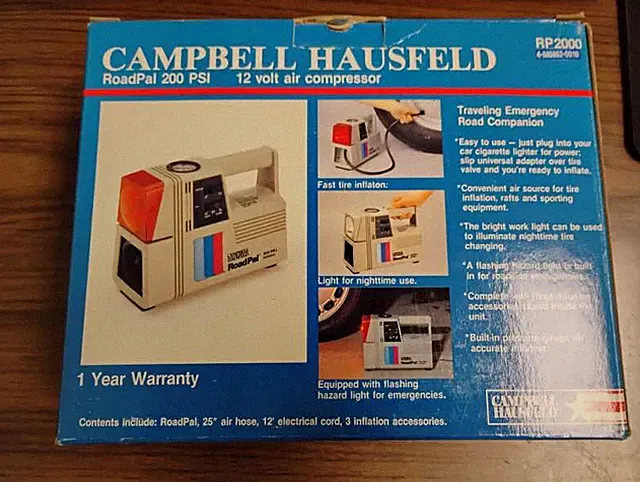 Campbell Hausfeld Roadpal Emergency Car Air Compressor 200 Psi - New Old Stock